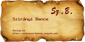 Szirányi Bence névjegykártya