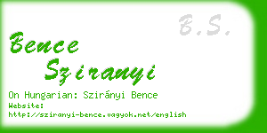 bence sziranyi business card