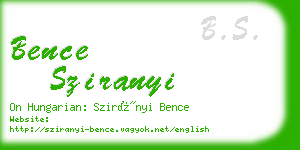 bence sziranyi business card